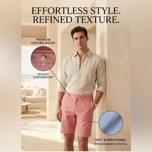 Banana Republic Men’s 100% Linen Long Sleeve Shirt - Beige/Oatmeal (Sh 7)